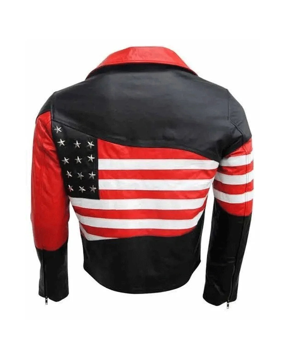 American flag leather jacket