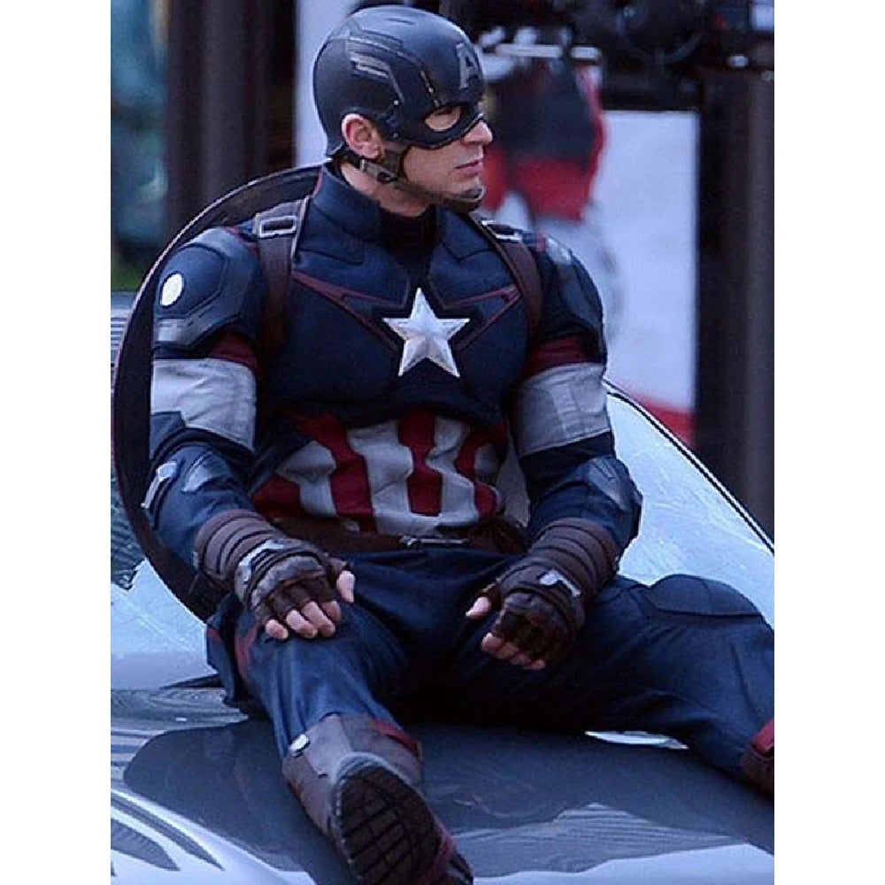 Captain America Age Of Ultron Blue Leather Jacket