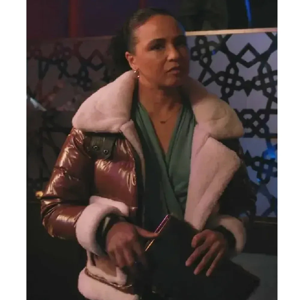 Elsbeth 2024 Carra Patterson Brown Fur Puffer Jacket