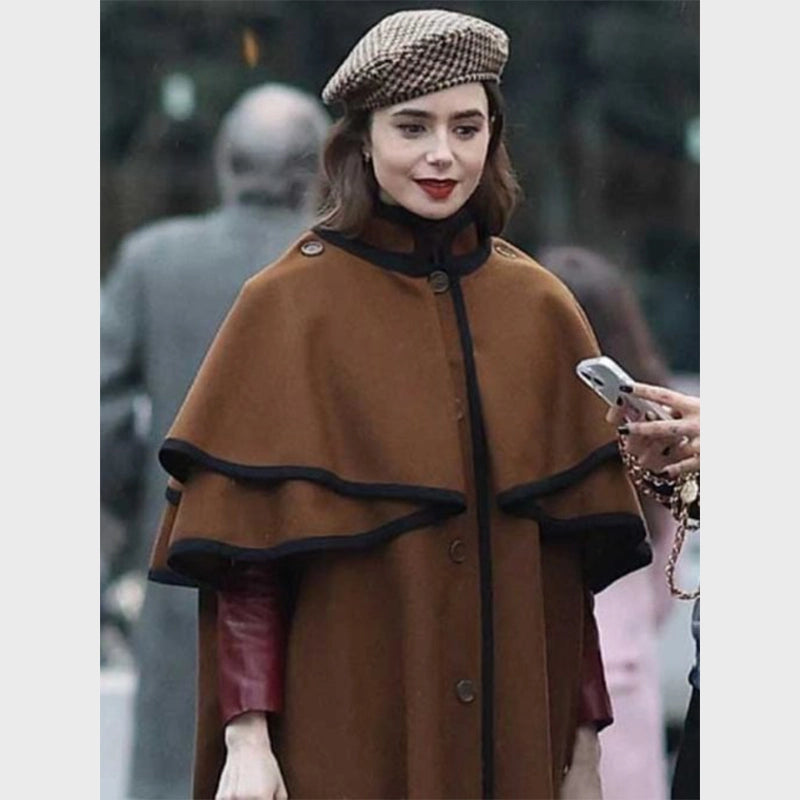 Emily Cape Coat Brown