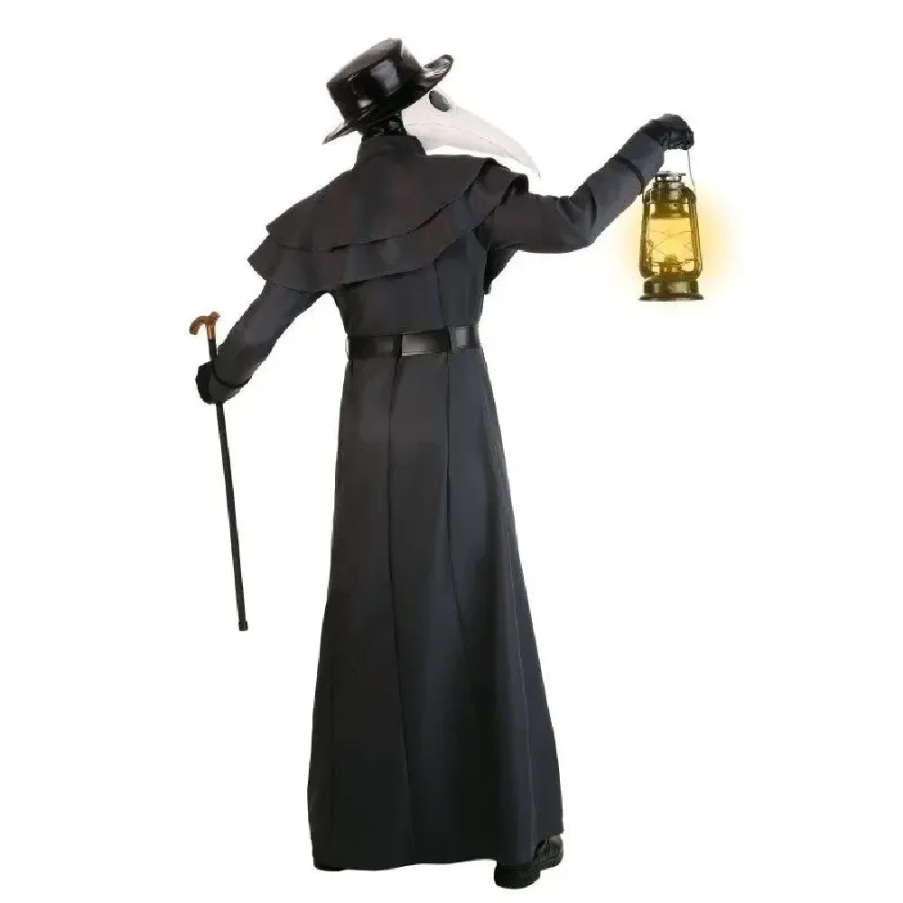 Black Halloween Plague Doctor Coat