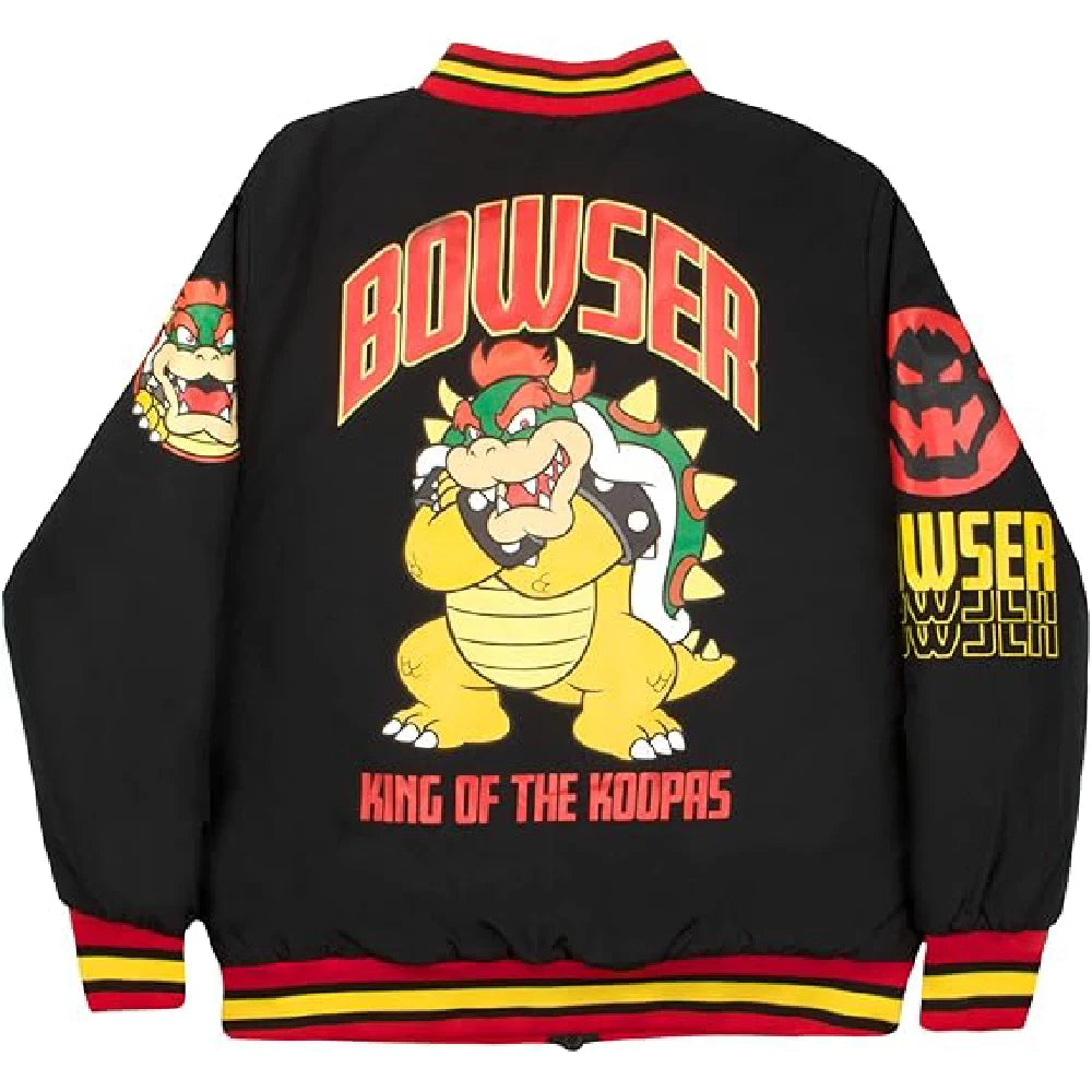 Black Super Mario Bomber Jacket