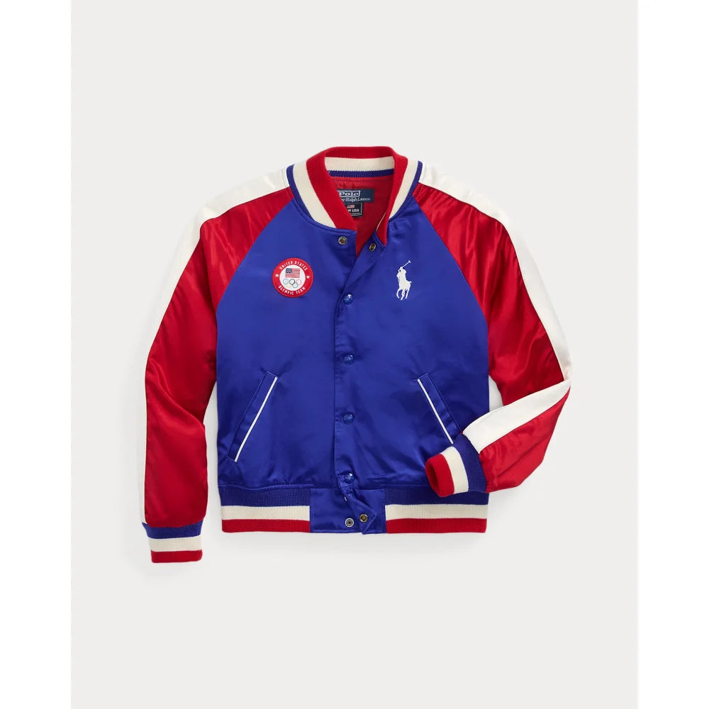 Team USA Satin Baseball Varsity Jacket