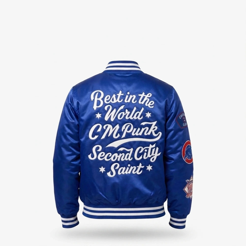 CM Punk Chicago Cubs Blue Jacket
