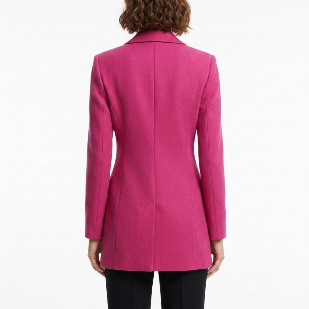 Elle Lexi Minetree Double-Breasted Pink Blazer