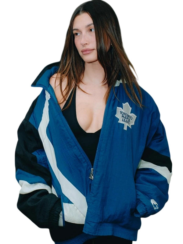 Hailey-Bieber-Toronto-Maple-Leafs-Starter-Jacket