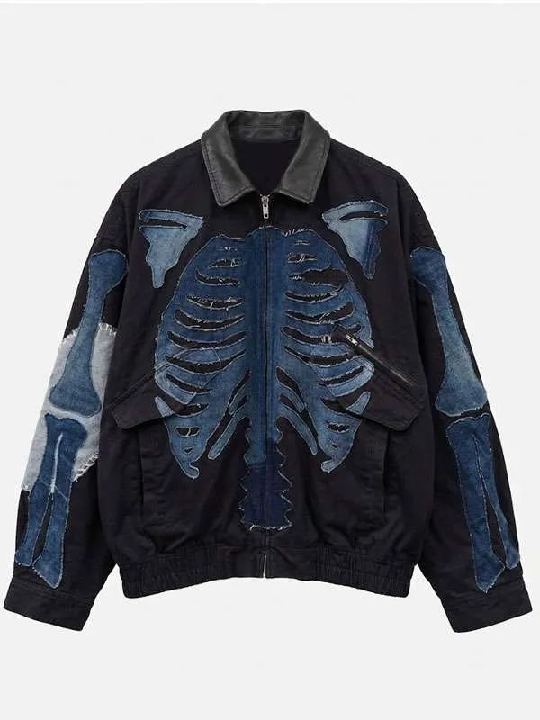 Skeleton Theme Black Outerwear
