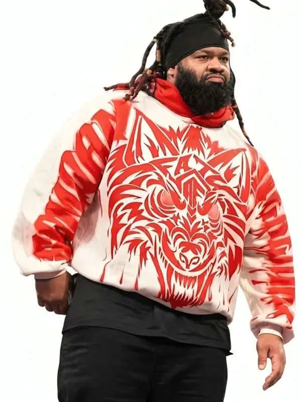 Jacob Fatu fleece pullover hoodie with full-length sleeves