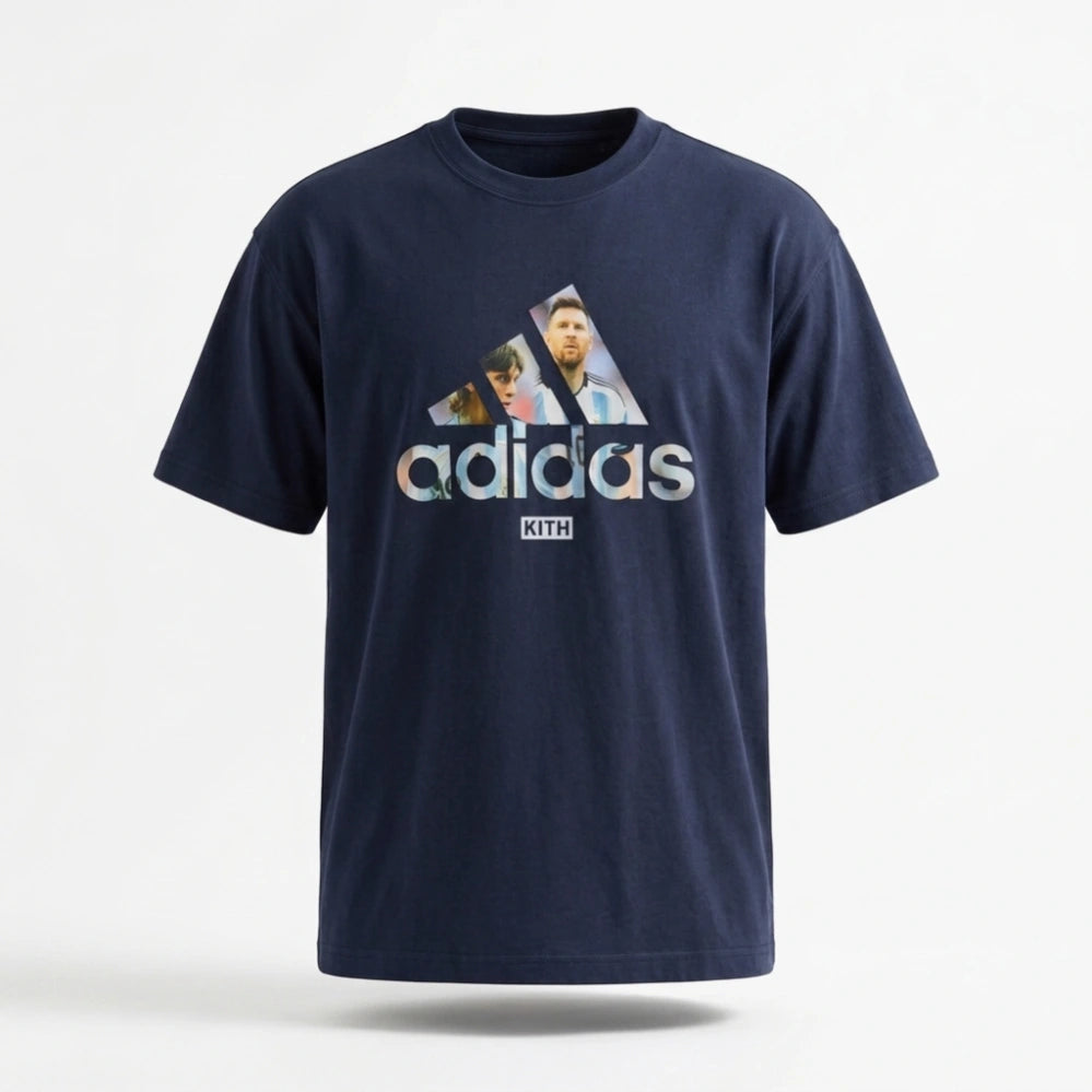 Kith x Messi Adidas Football Graphic Navy Tee