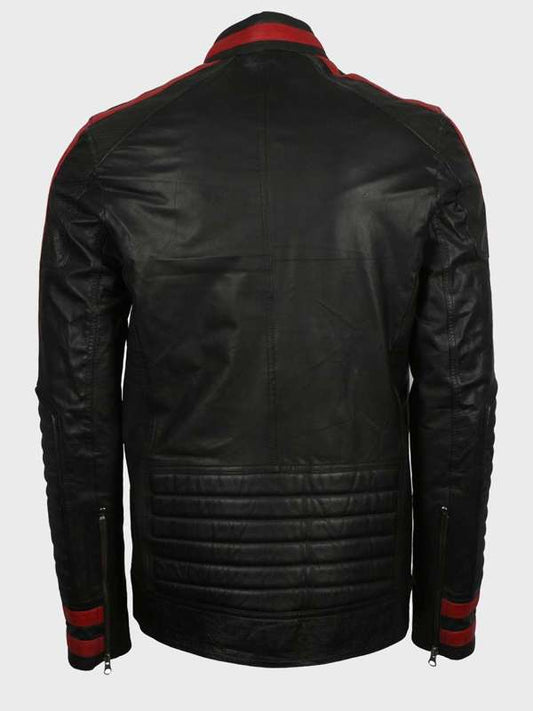 Mens-Black-Real-Leather-Biker-Jacket