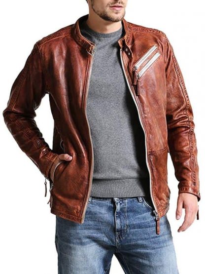 Mens-Vintage-Leather-Distressed-Biker-Jacket-Front