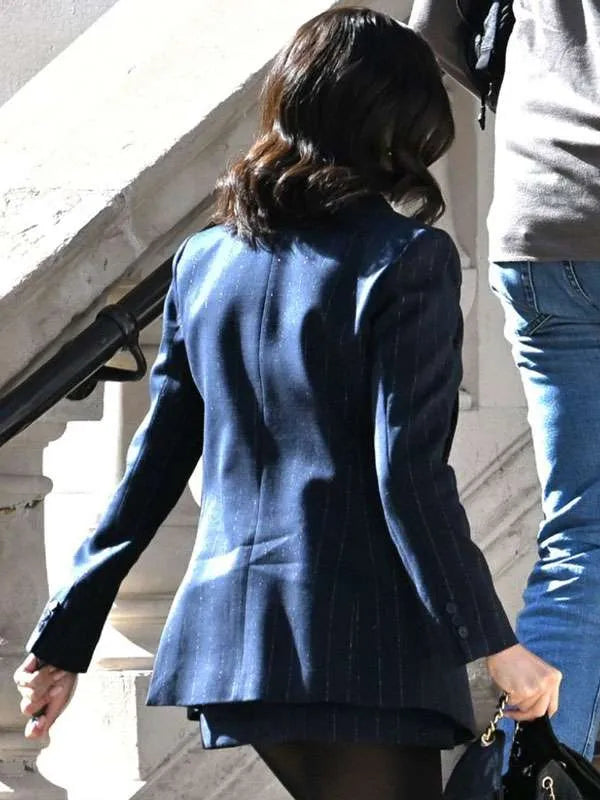 Mabel Mora Blue Pinstripe Blazer