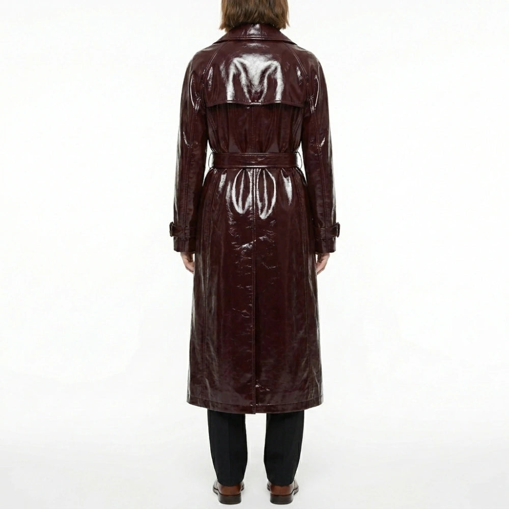 NYC 2026 Meryl Streep Leather Trench Coat