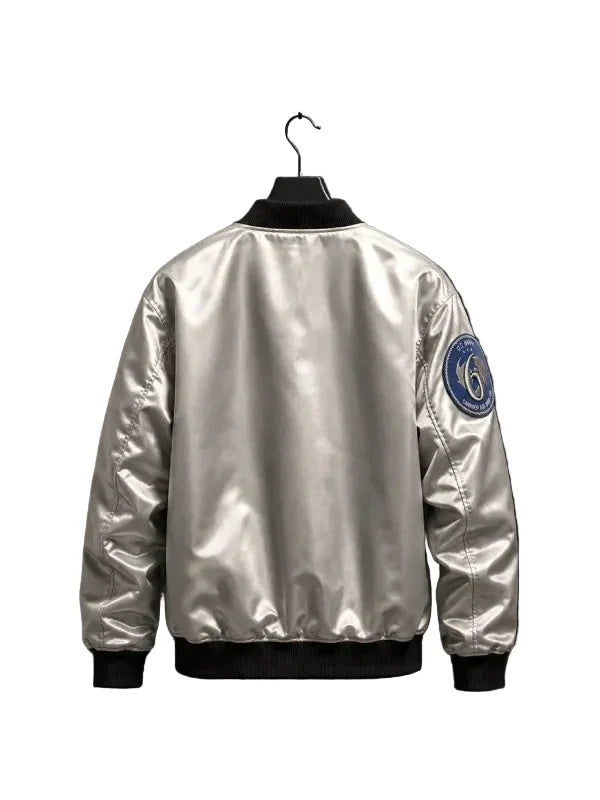 Ace Combat 8 Tasha Severskaya Silver Satin Bomber Jacket