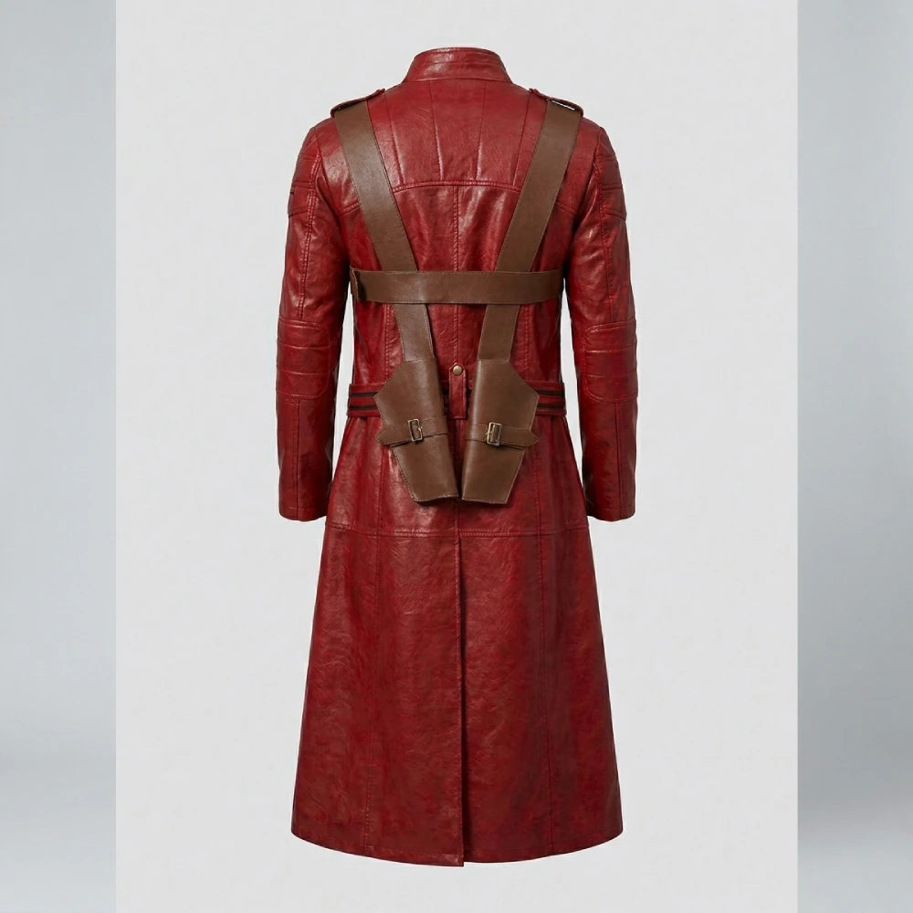 Shop Dante DMC3 Red Leather Coat