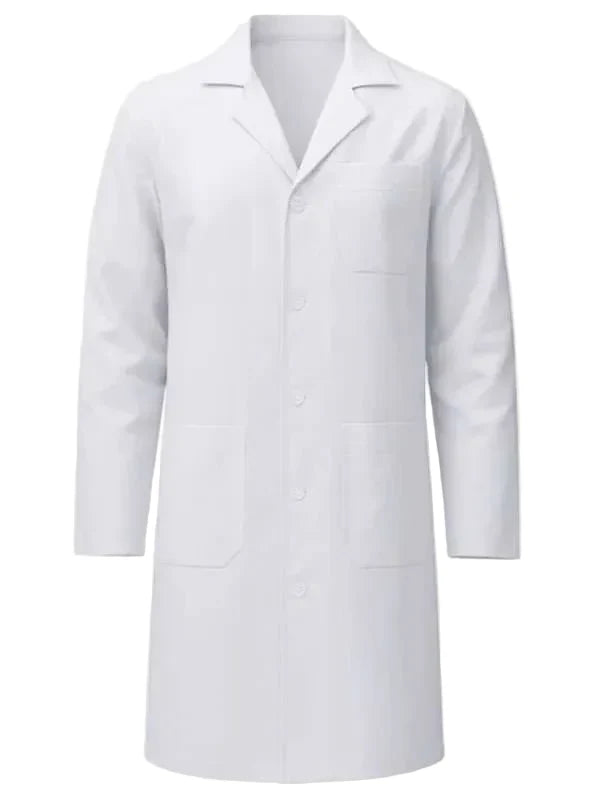 Unisex White Cotton Lab Coat
