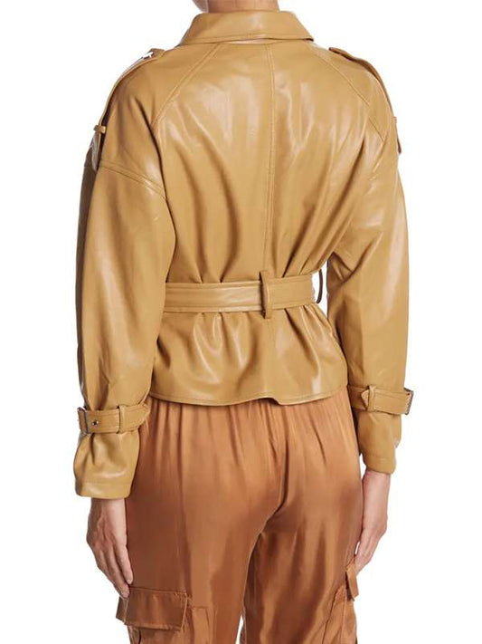 Womens-Tan-Belted-Leather-Jacket