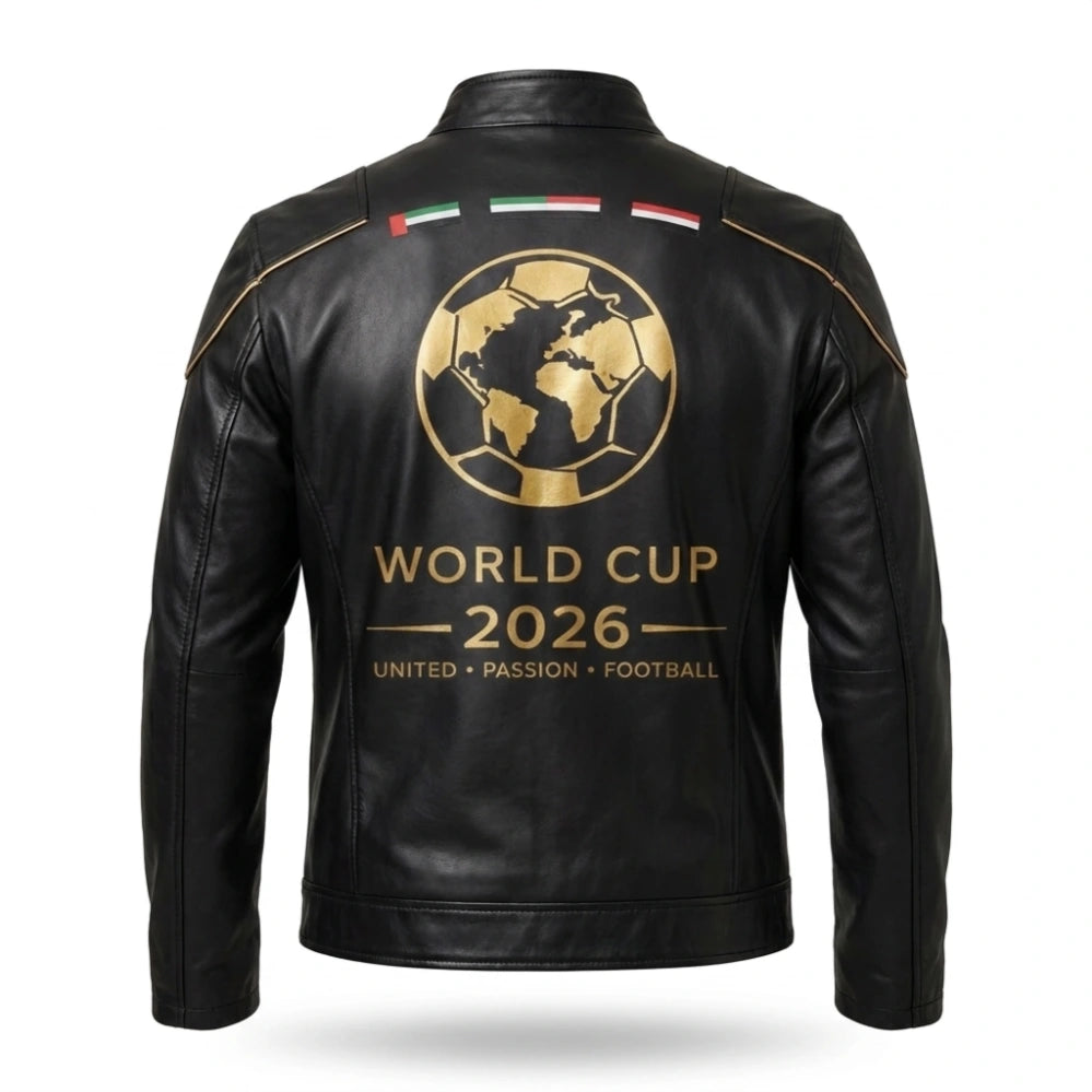 World Cup 2026 Black Leather Jacket