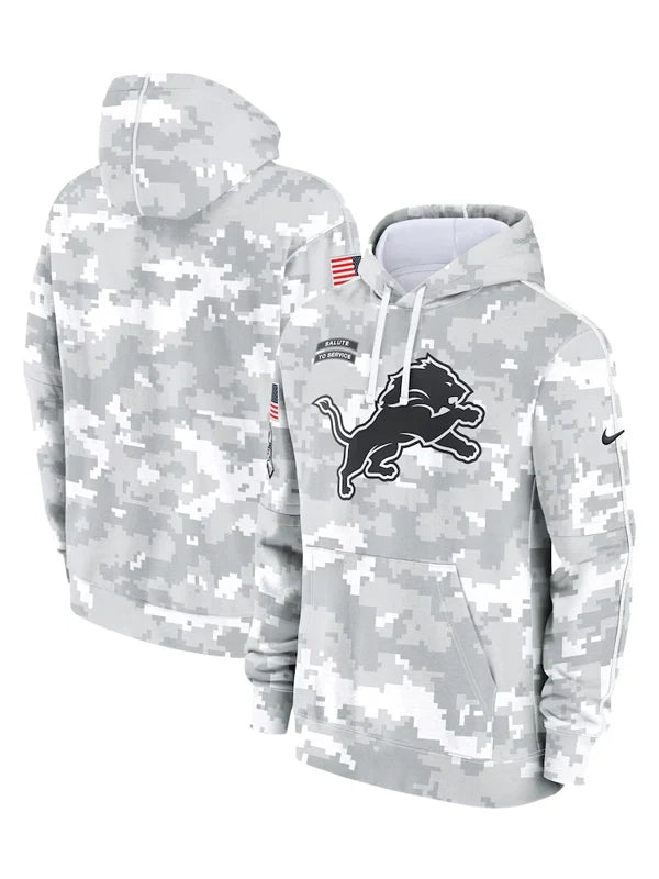 2024 Detroit Lions Arctic Camo Salute to Service Hoodie