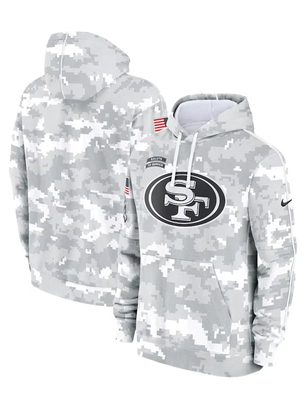 2024 San Francisco 49ers Arctic Camo Salute to Service Hoodie