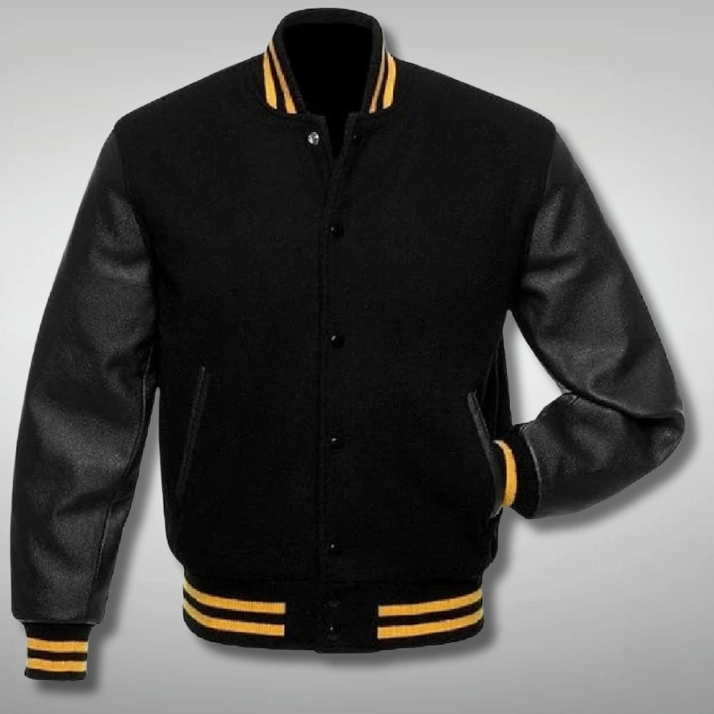 Yellow Stripe Varsity Jacket