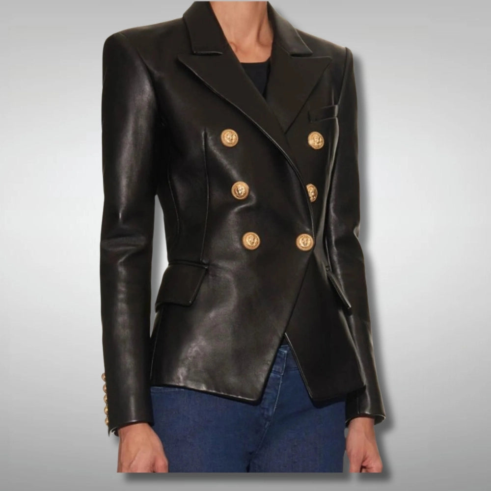 Womens Black Double Breasted Blazer