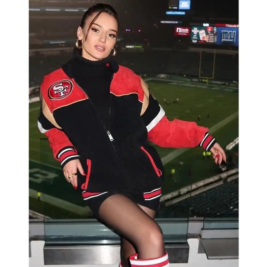 49ers Kristin Juszczyk Suede Jacket
