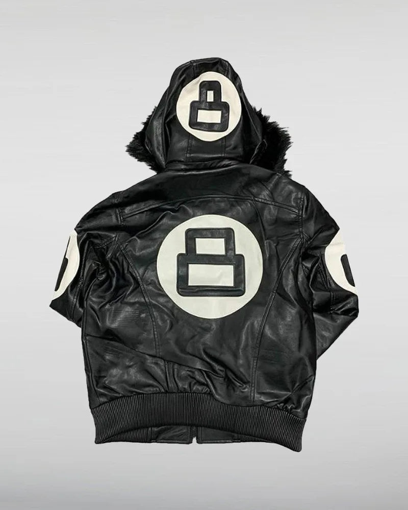 8 Ball Bomber Jacket Fur hood