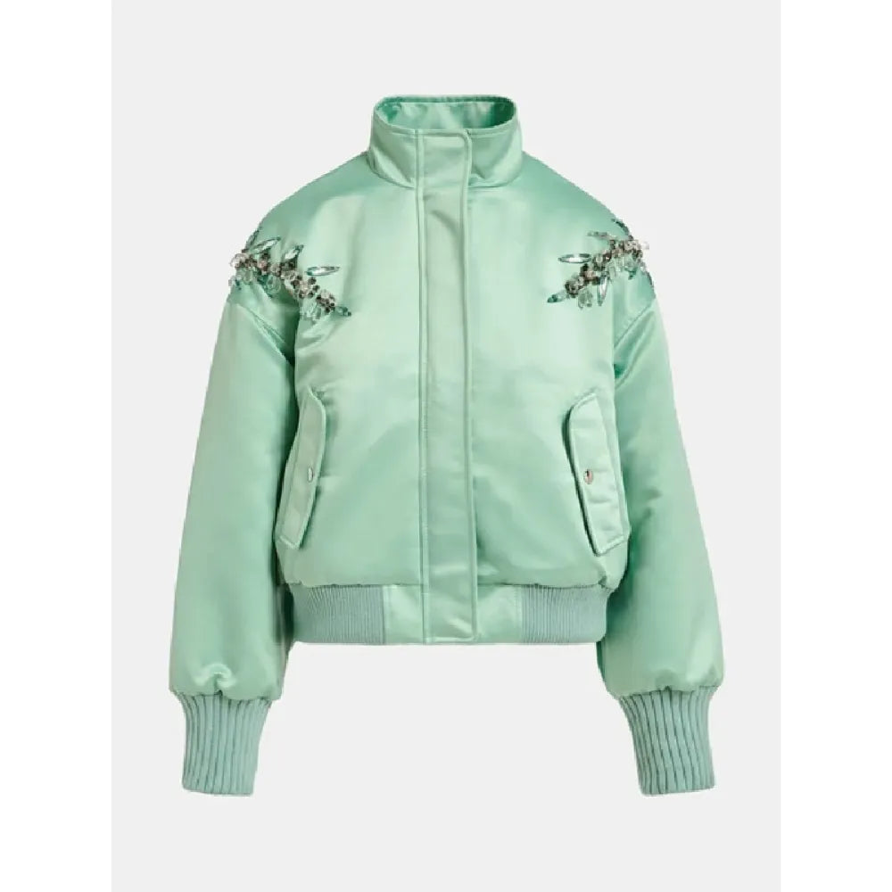 Ashley Park Emily In Paris S04 Satin Bomber Jacket
