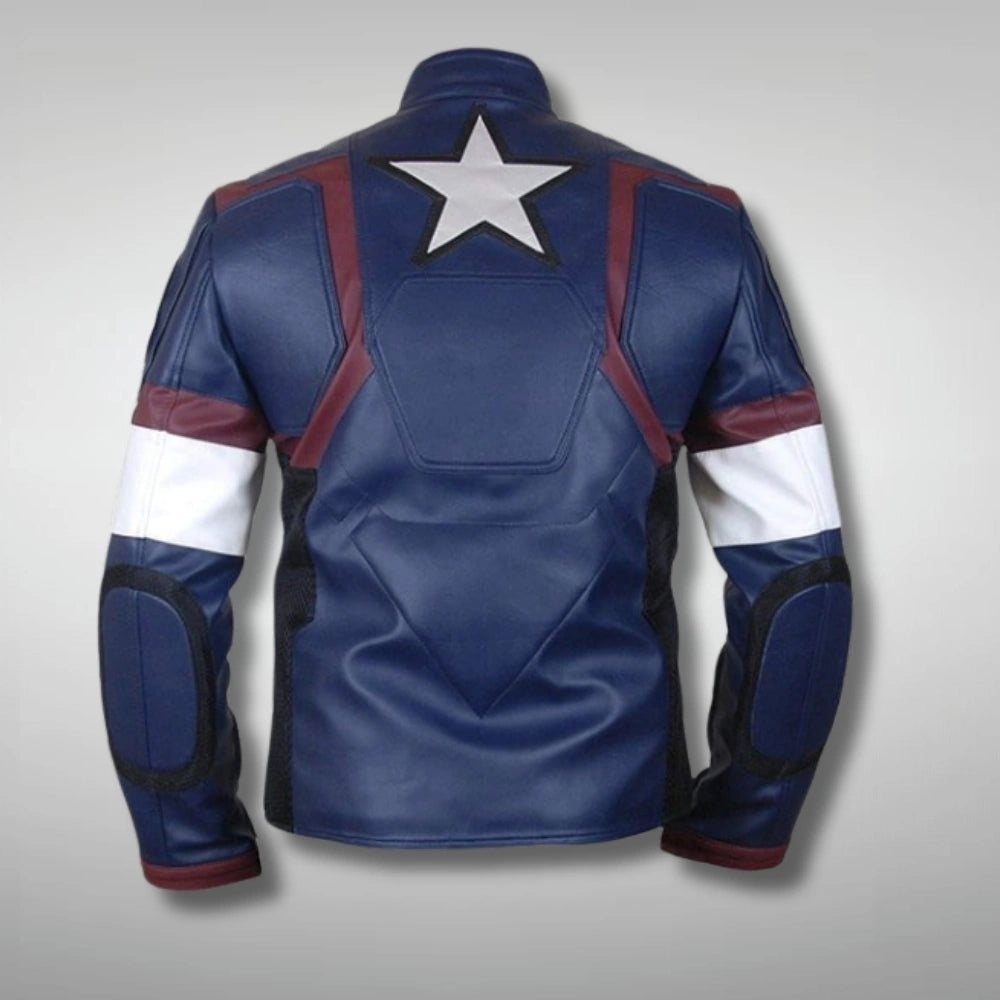 Age of Ultron Blue Leather Jacket