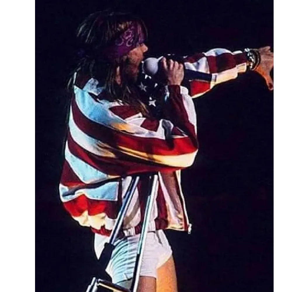 Axl Rose American flag bomber jacket
