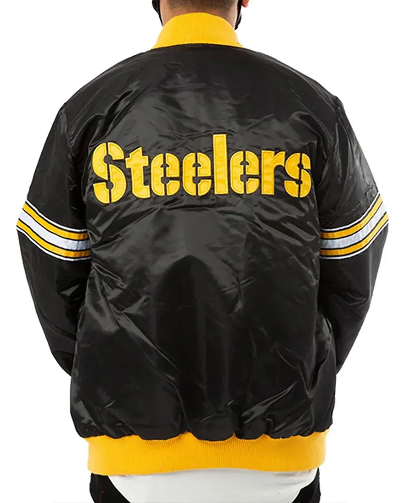 Steelers Black Varsity Bomber Jacket