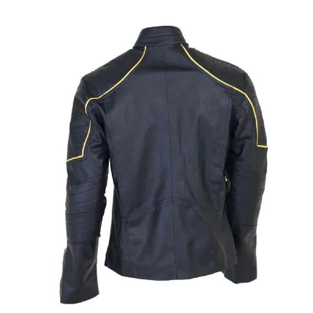 Men's Batman black and yellow leather jacket
