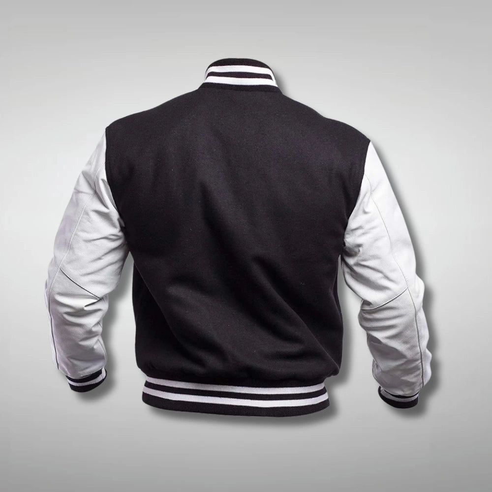 Unisex Black and White Bomber Jacket