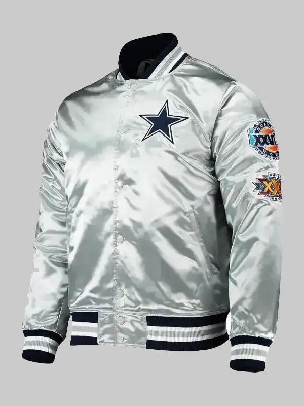 Brady Dallas Cowboys Satin Varsity Jacket