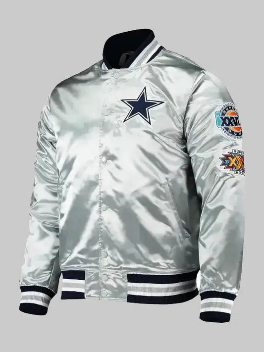 Brady Dallas Cowboys Satin Varsity Jacket
