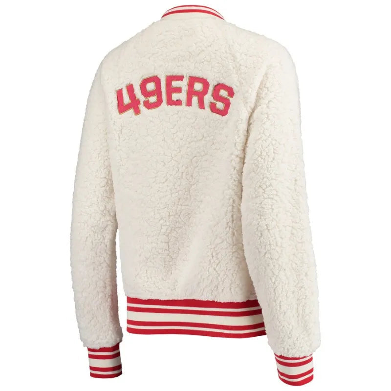San Francisco 49ers White Bomber Jacket