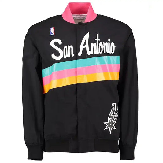 Bryce Warm Up San Antonio Spurs Black Satin Jacket