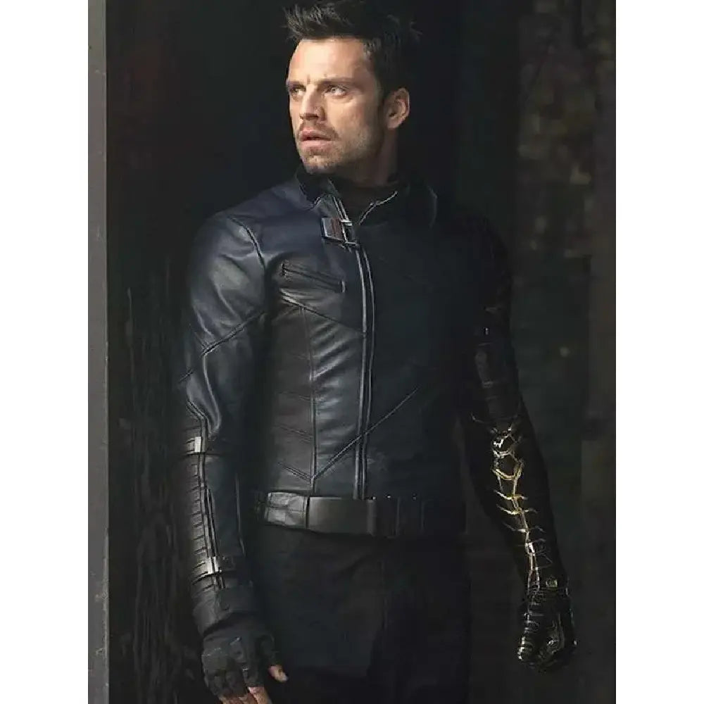 Bucky Barnes Thunderbolts Black Leather Jacket