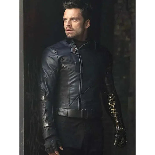 Bucky Barnes Thunderbolts Black Leather Jacket