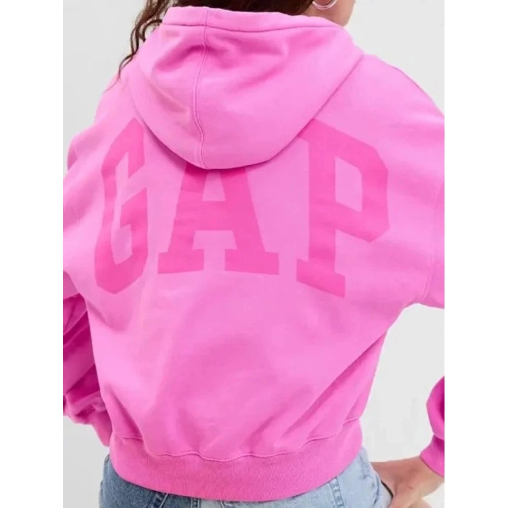 Pink Cropped Top Hoodie