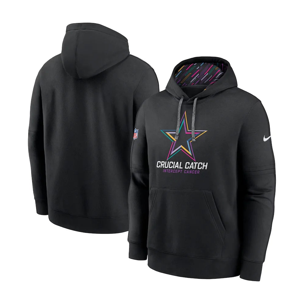 Black Dallas Cowboys 2024 NFL Crucial Catch Club Black Hoodie