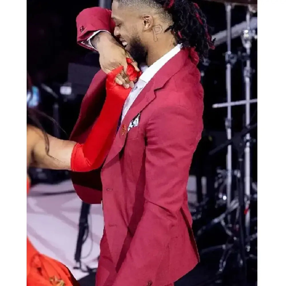 Damar Hamlin red suit Super Bowl
