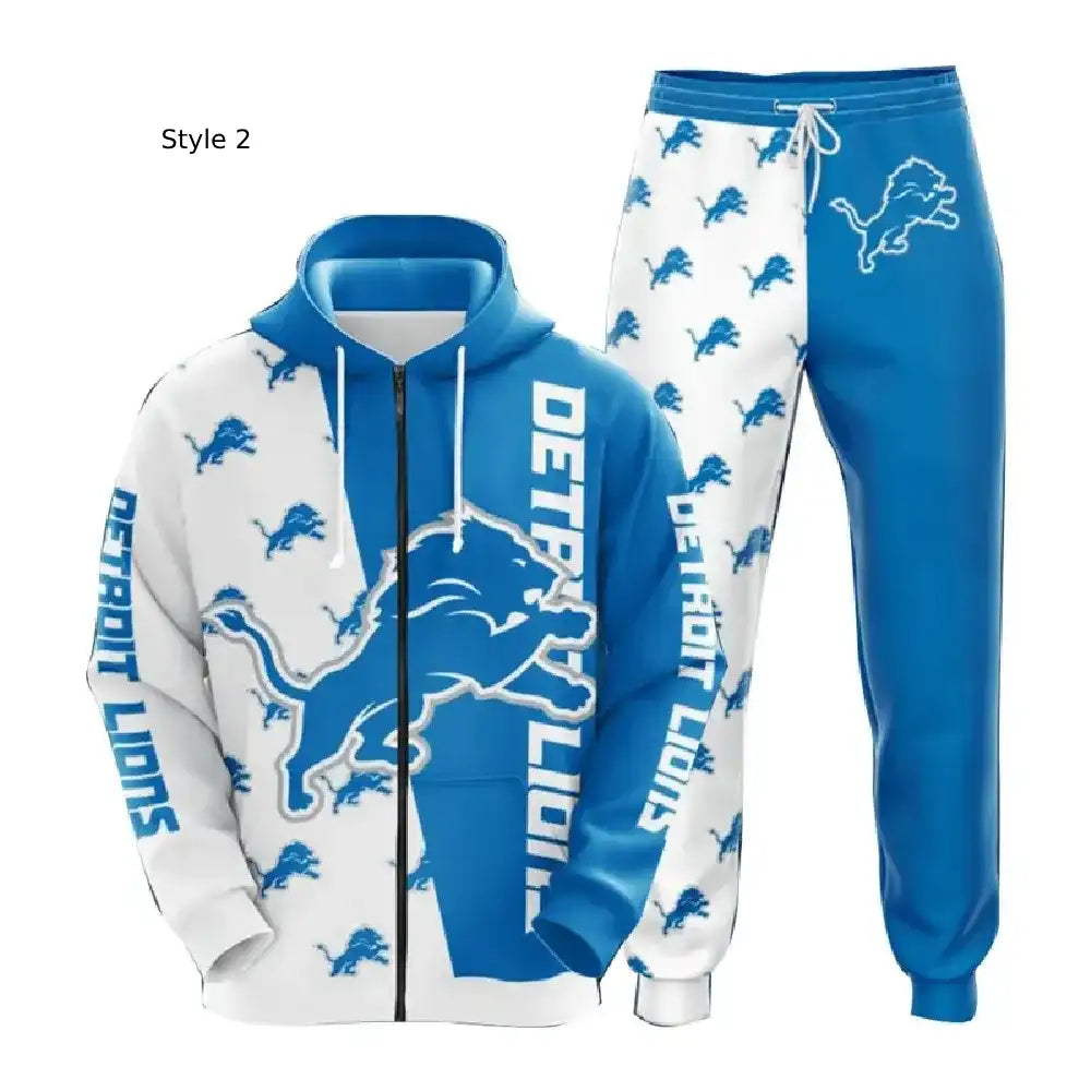 White and Blue Detroit Lions Tracksuit