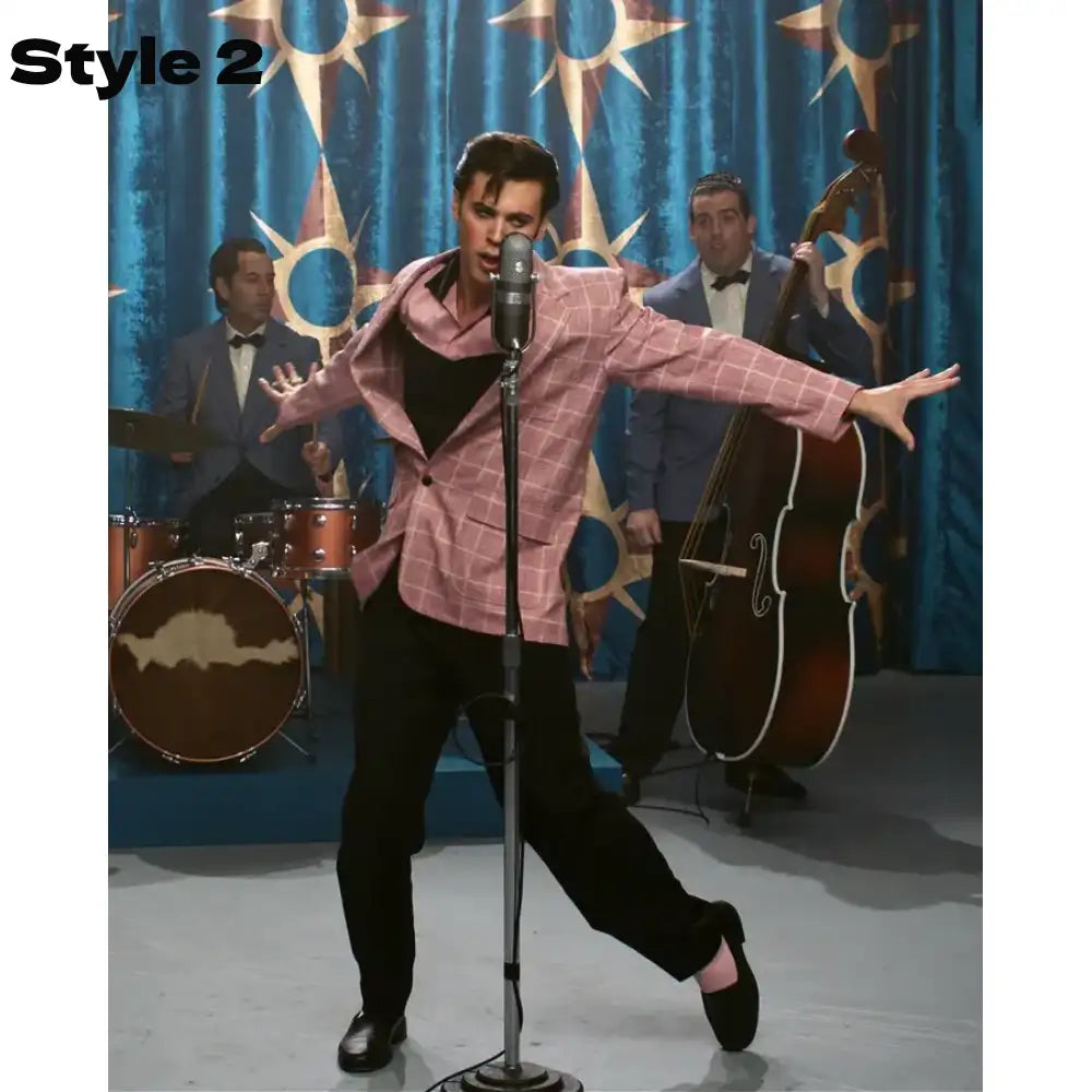 American singer pink suit

