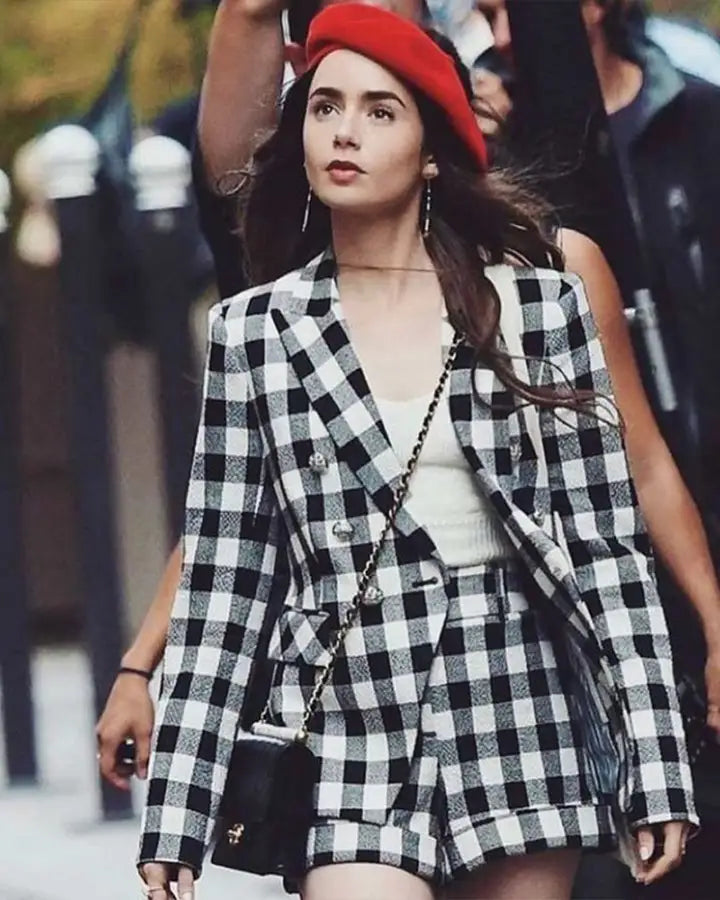 Emily In Paris Emily Cooper Checked Blazer