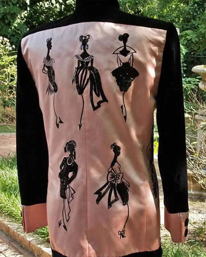 Emily In Paris black pink satin blazer
