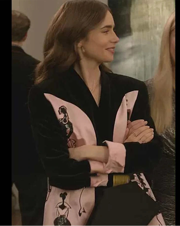 Emily Cooper black and pink blazer
