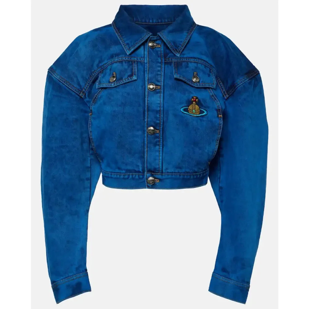 Emily Cooper denim cropped jacket

