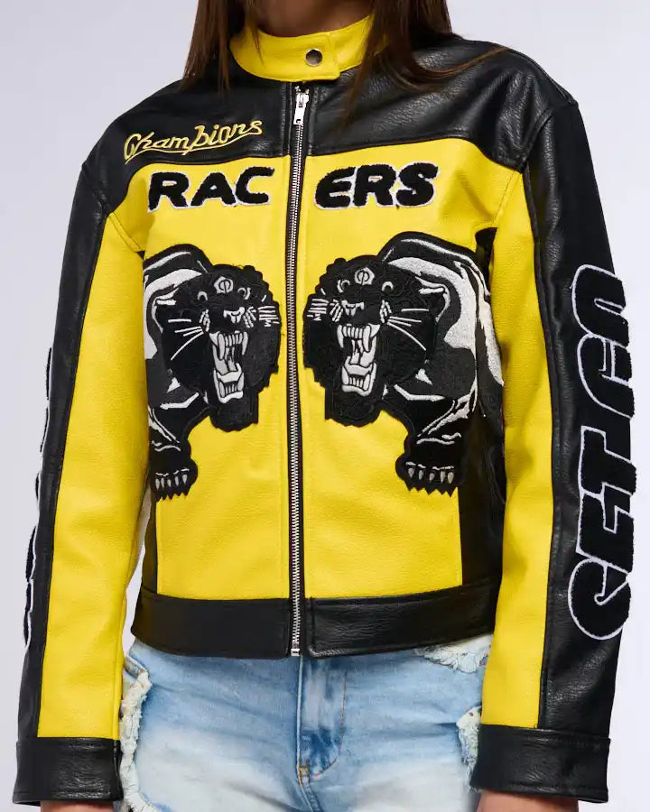 Motorcycle yellow and black jacket
